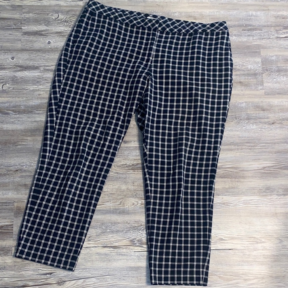 EUC J.JILL Premium Bi-Stretch Plaid Crop Ankle Pants 18